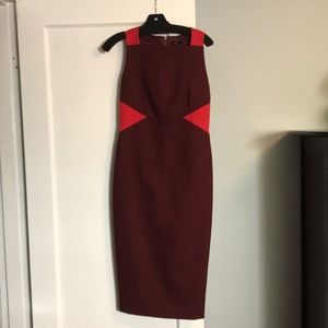 Raoul Burgundy Sleeveless Long Trendy Sheath